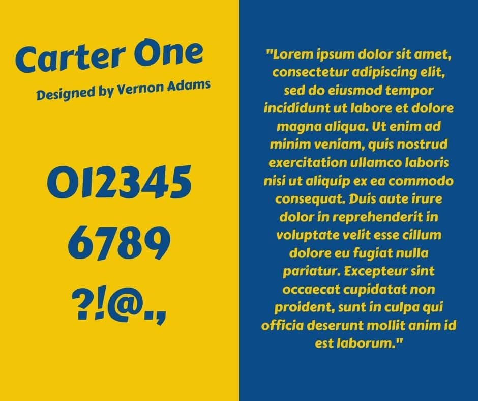 Carter One Font View