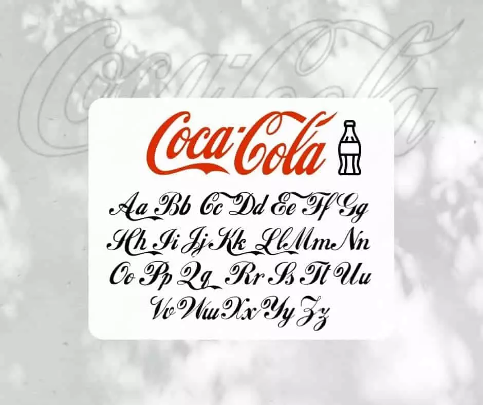 Coca Cola font Character Map