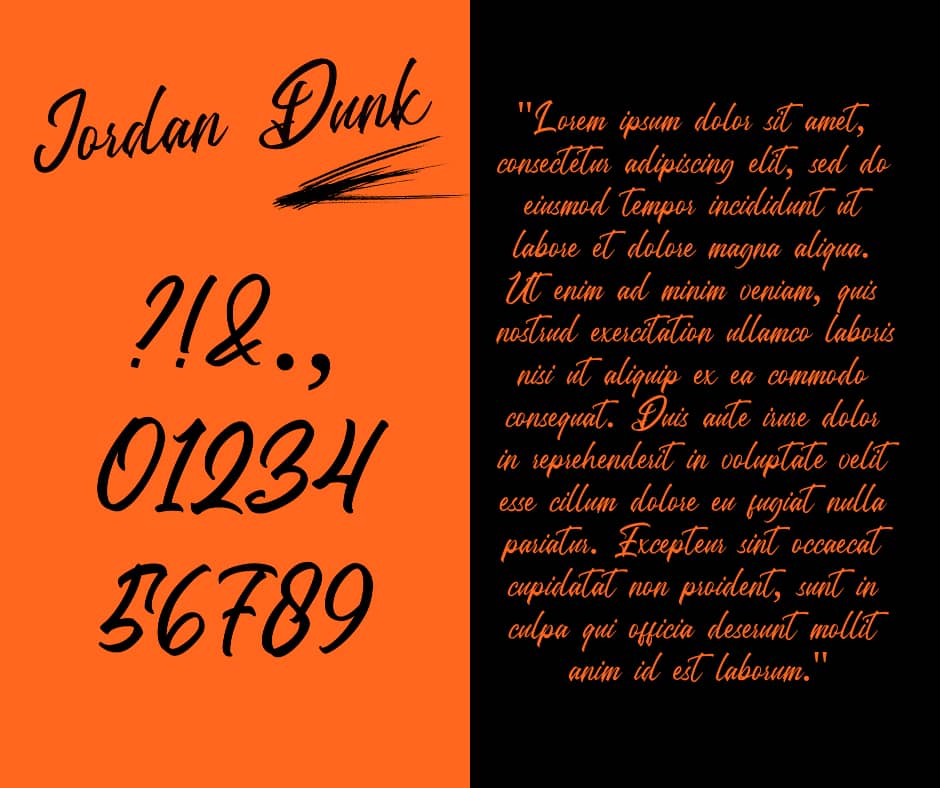 Jordan Dunk Font View
