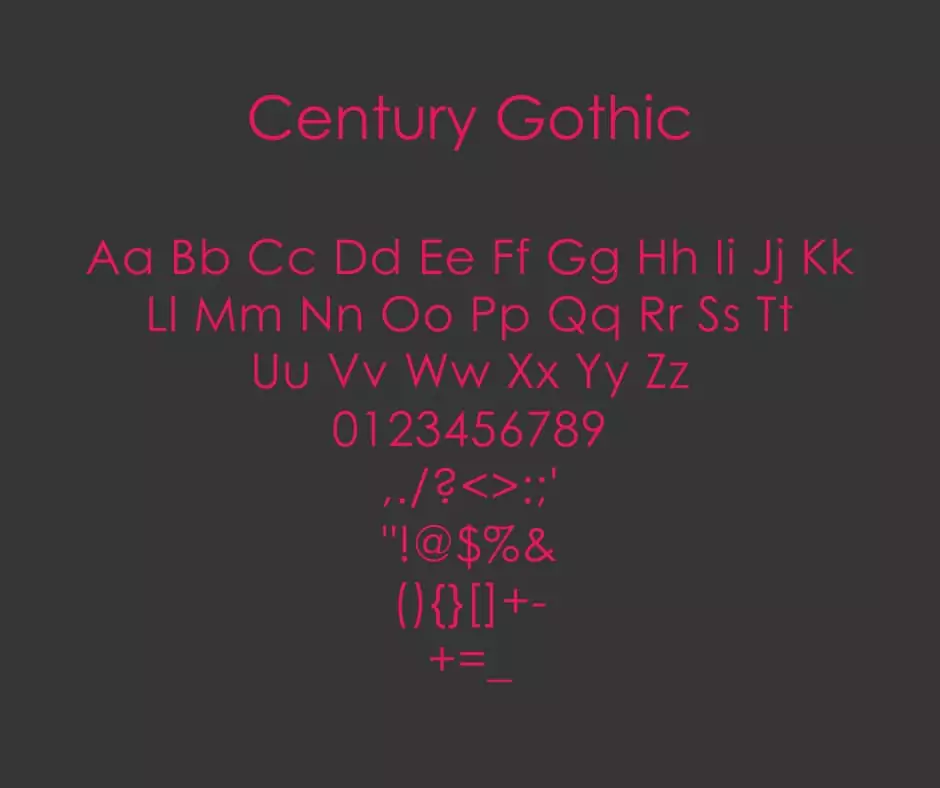 Century-Gothic-Font-View