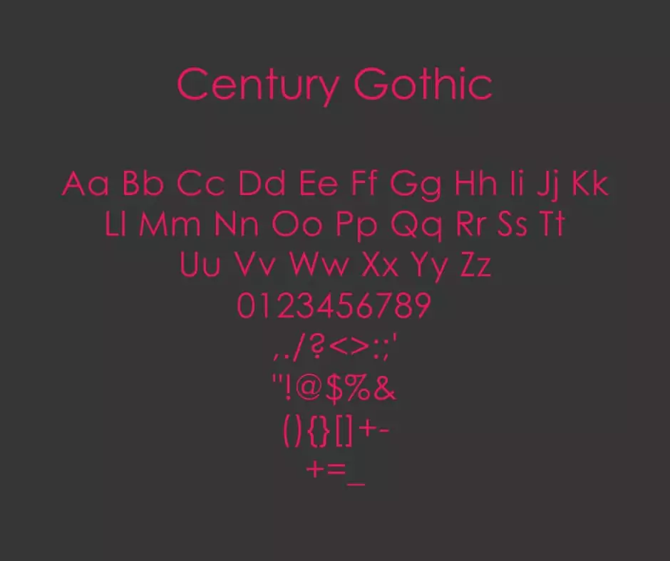 century gothic font download mac free