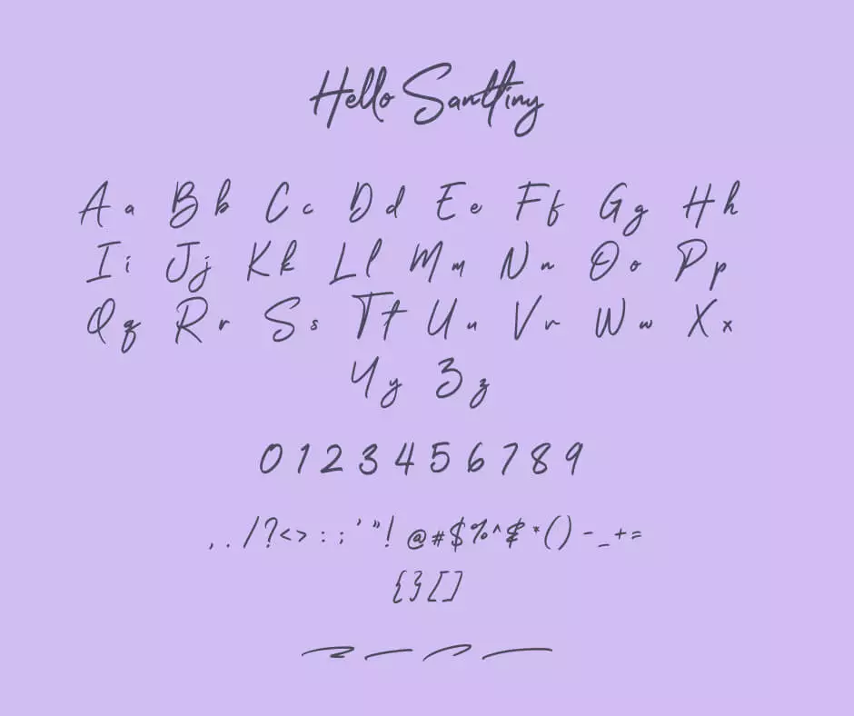 Hello Santtiny Font View