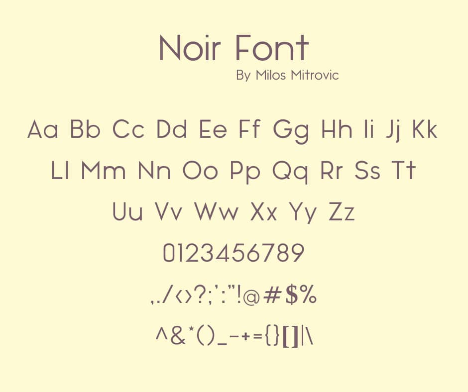 Noir Font View