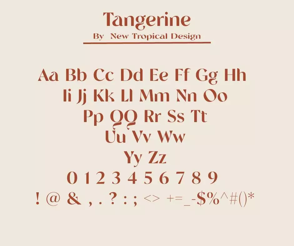 Tangerine Retro Font View