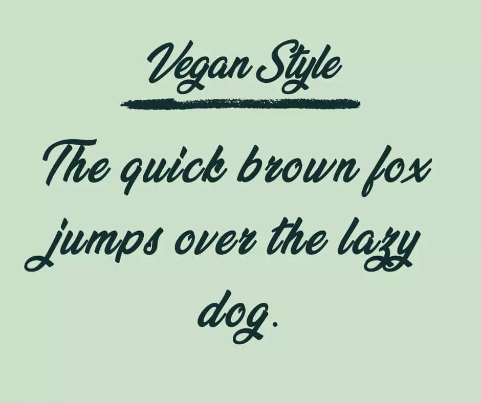 Vegan Style Font View