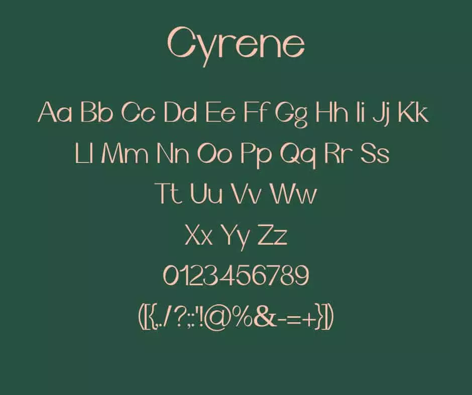 Cyrene Font View