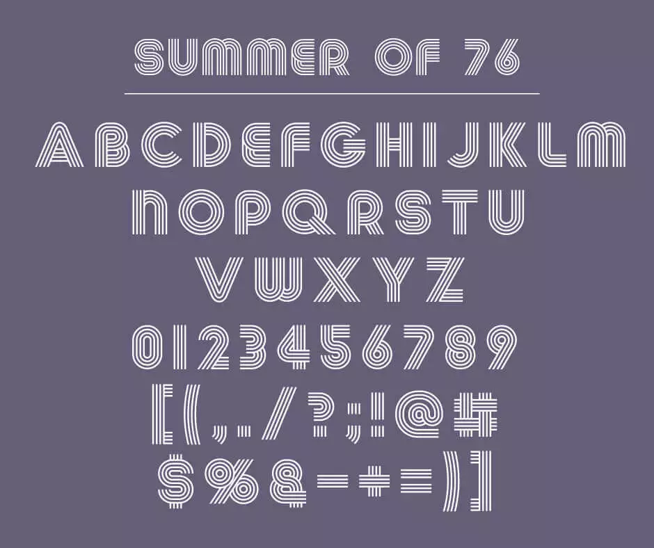 Summer Of 76 Font View