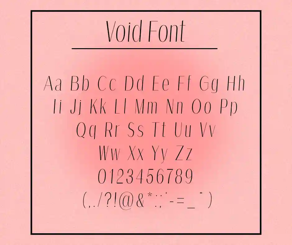 Void Sans Serif Font View