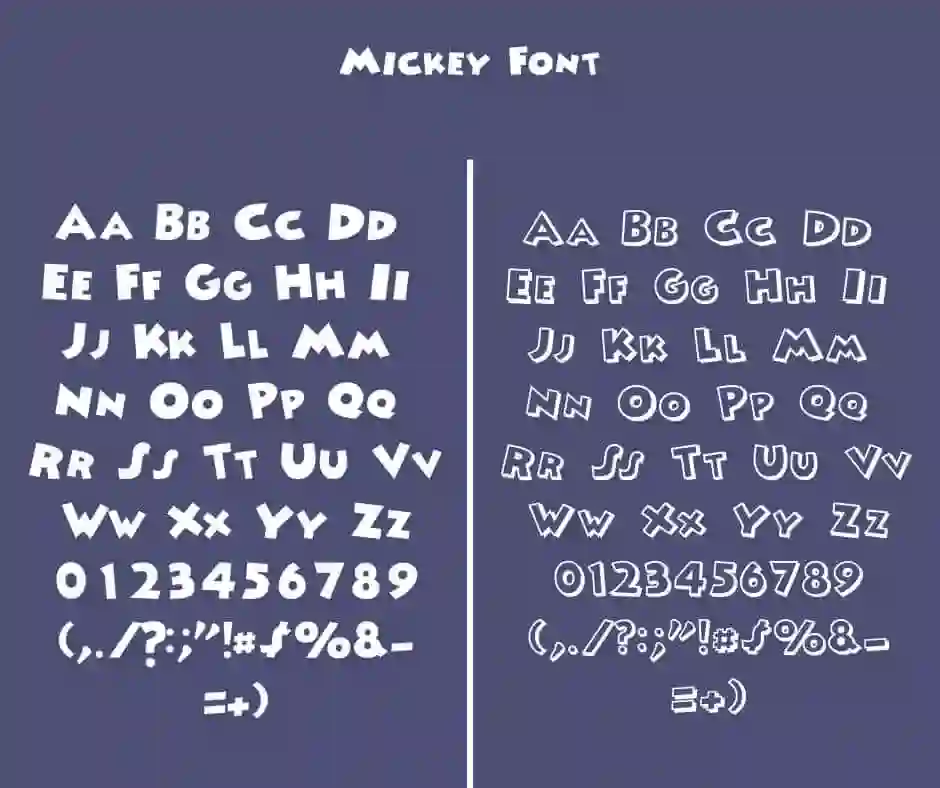 Mickey Mouse Font View