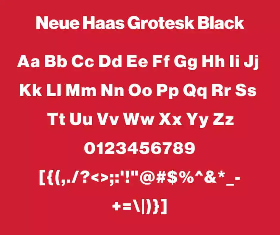 Neue Haas Grotesk Black Font