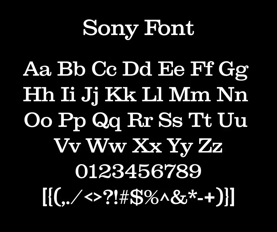 Sony Logo Font View