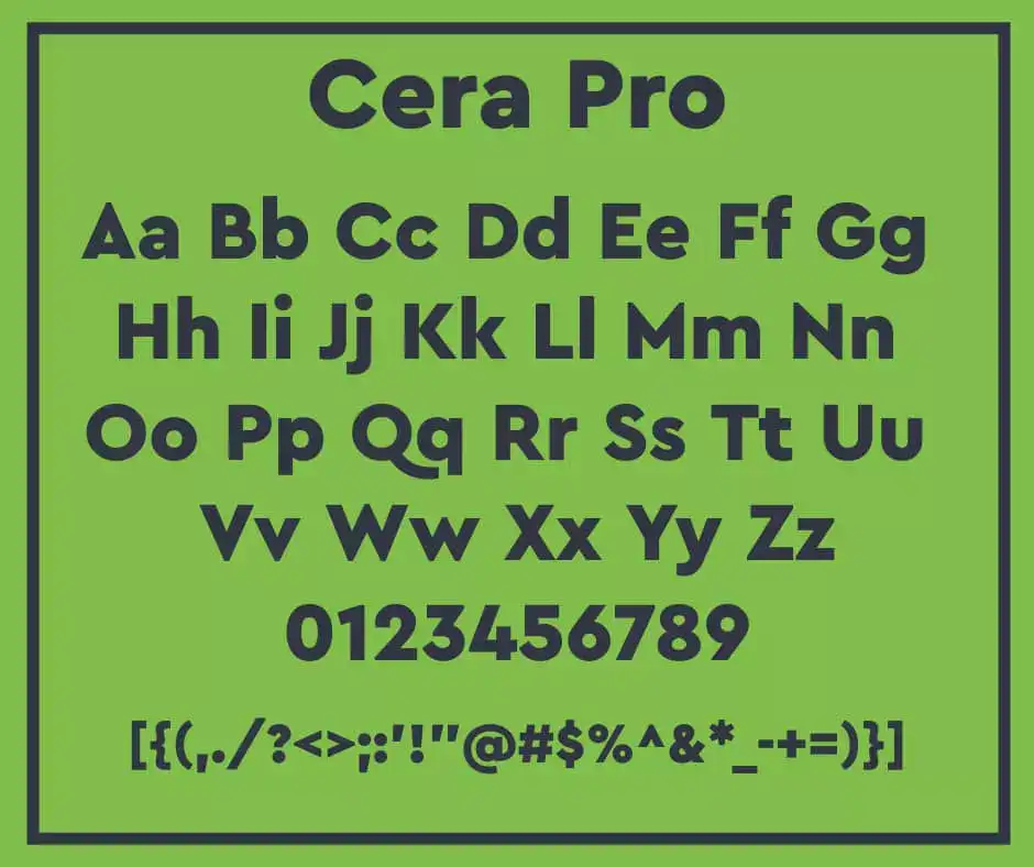 Cera Pro Font View