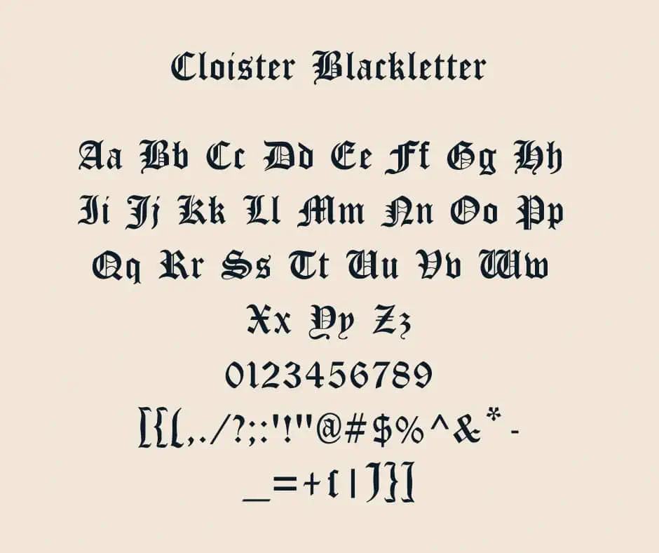 Cloister Black Font