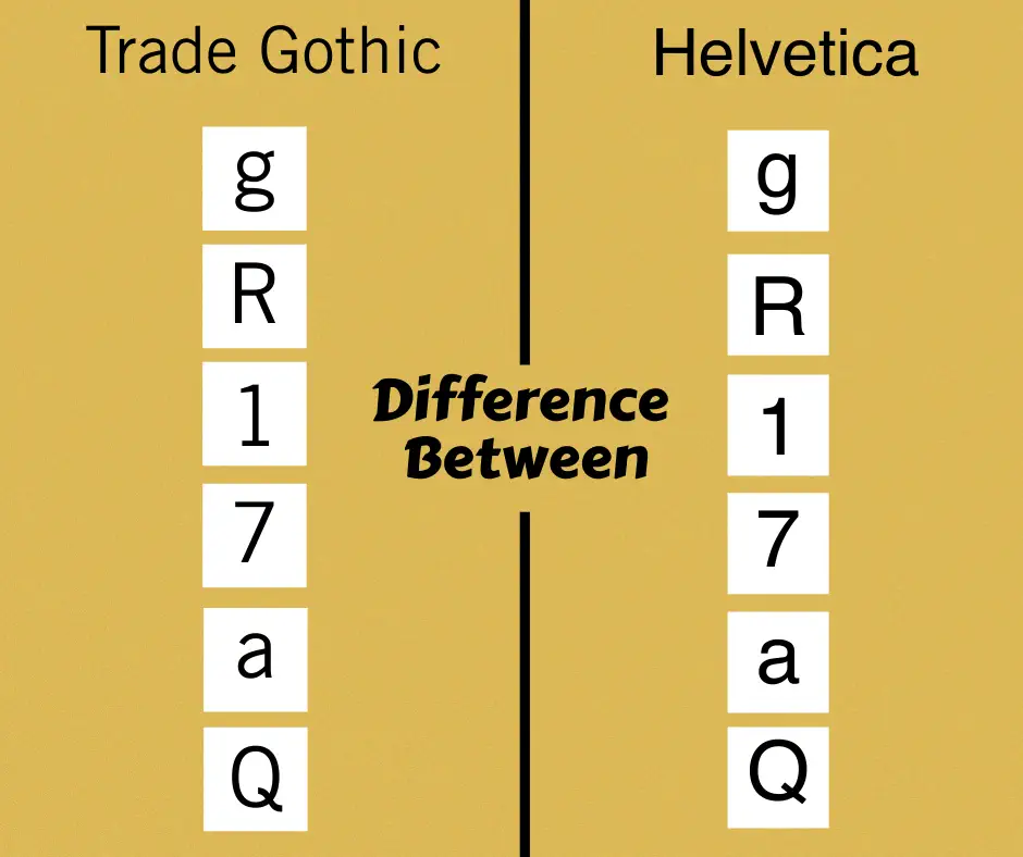Differences Between Trade Gothic and Helvetica