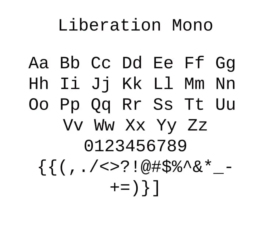 Liberation Mono Font