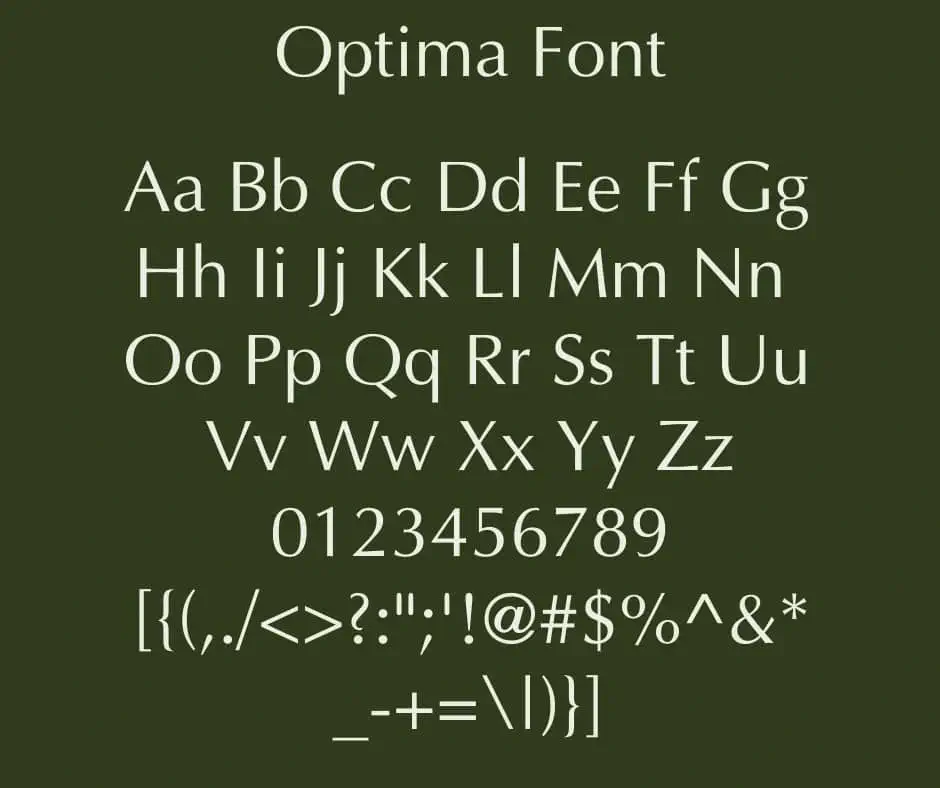 Optima Font