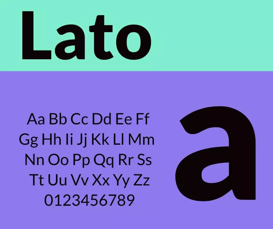 Lato Font Character Map