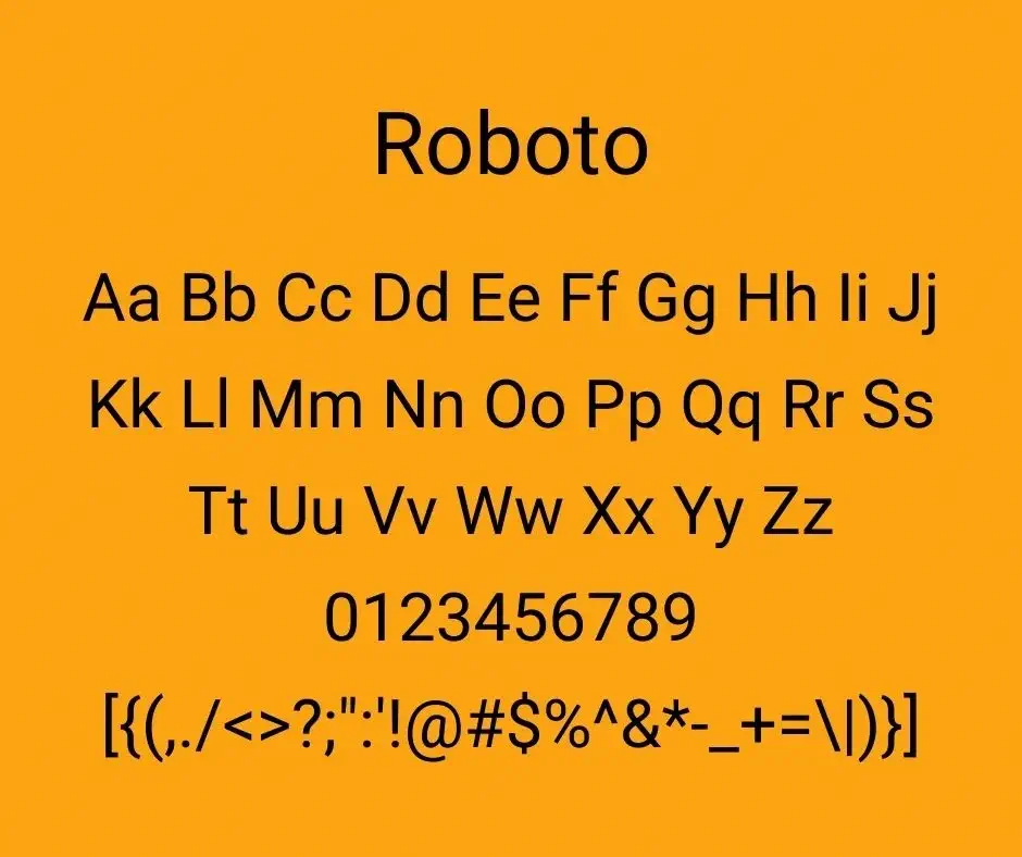 Roboto Font View