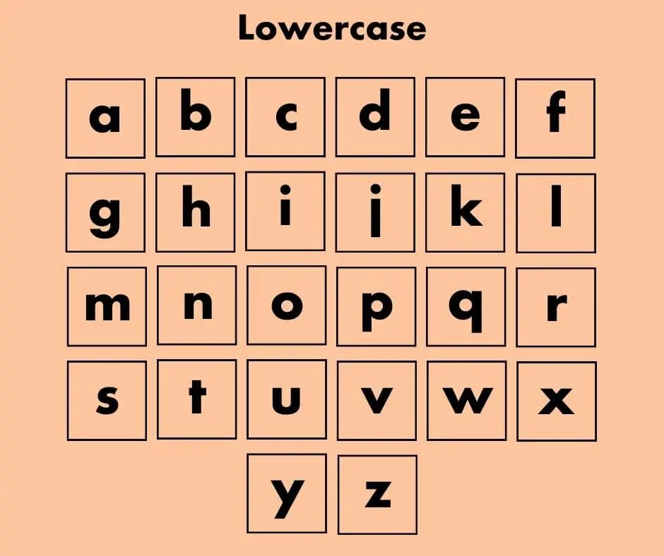 Aharoni Font Lowercase Letters