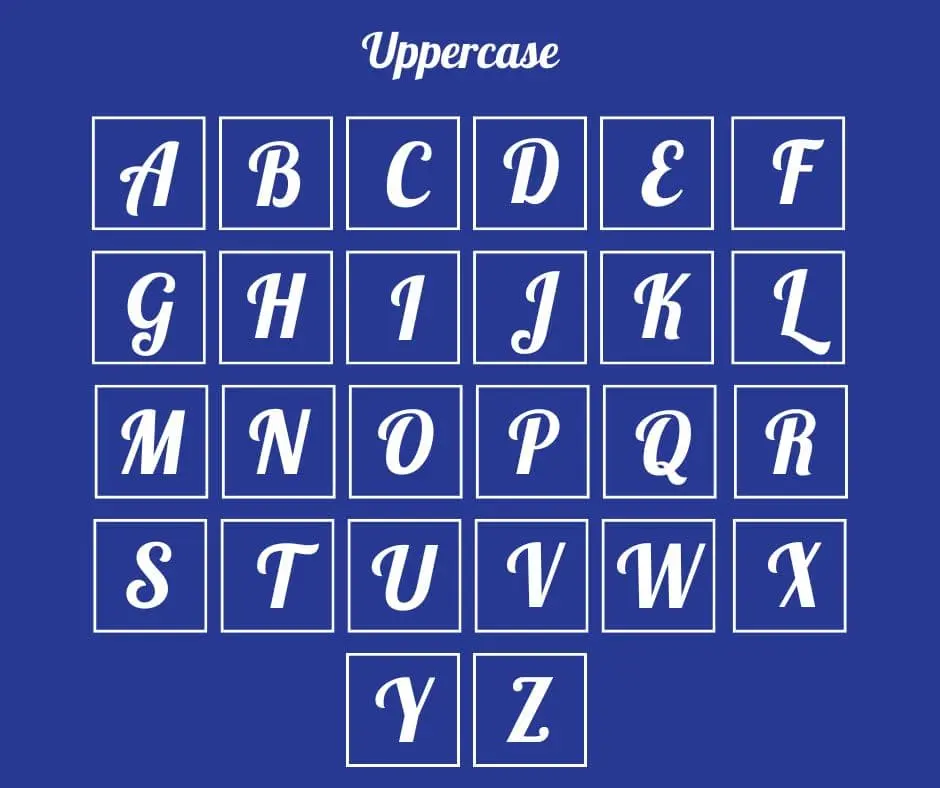 Almost Friday Font Uppercase Characters