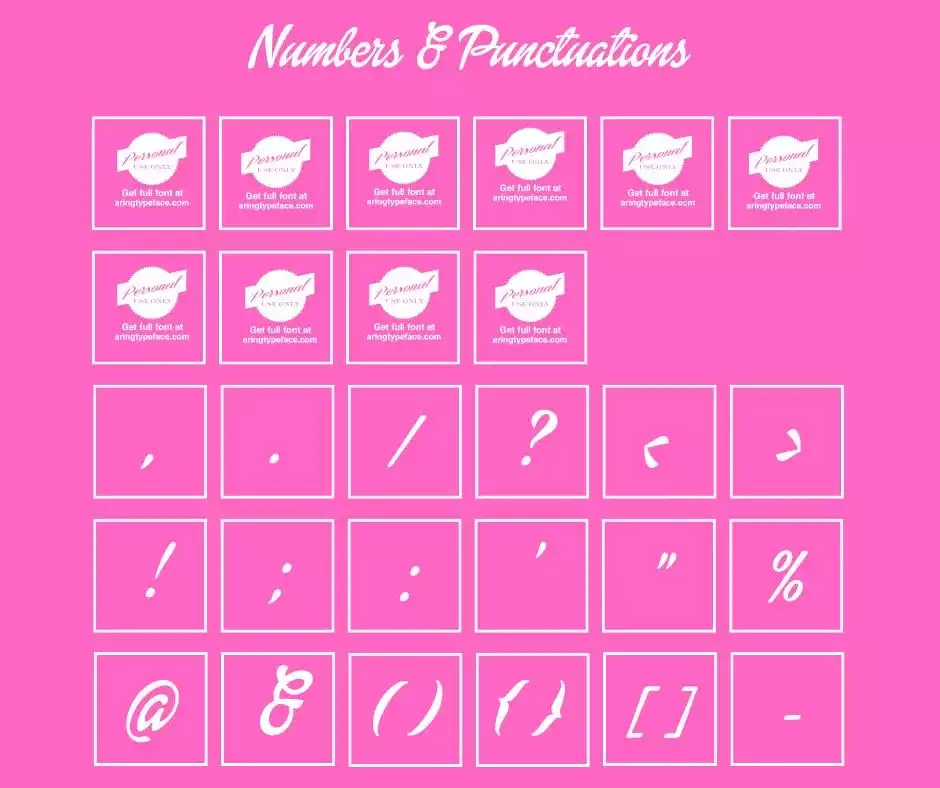 Barbie Font Puncuations