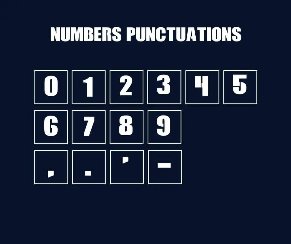 Call Of Duty Font Numbers And Punctuations