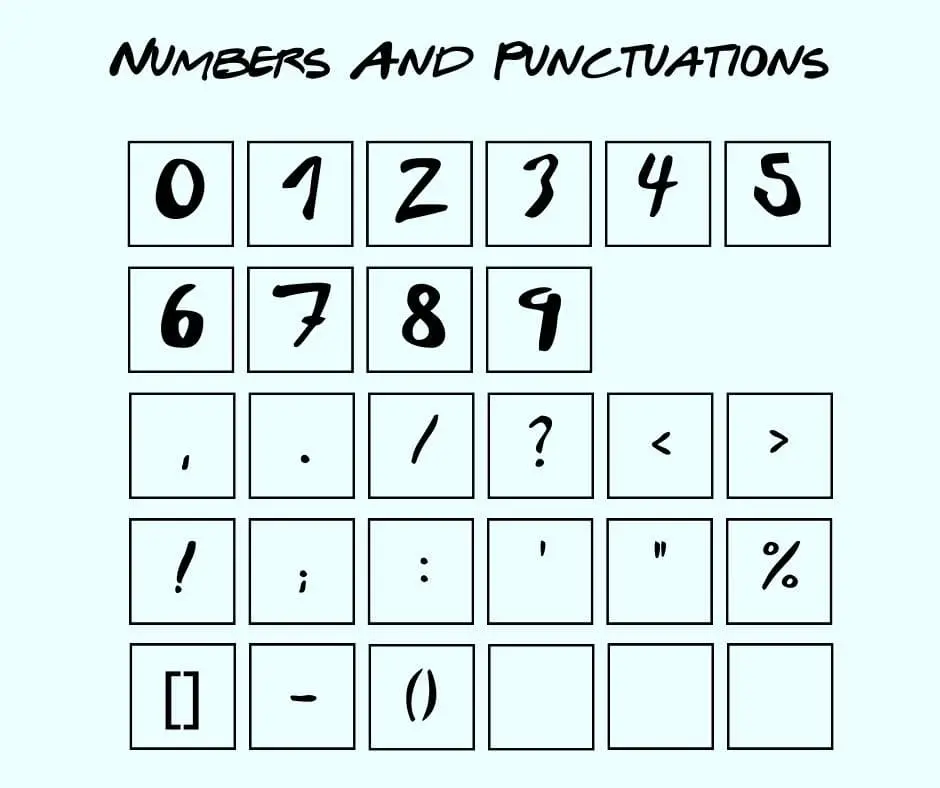 Friends Font Numbers And Punctuations