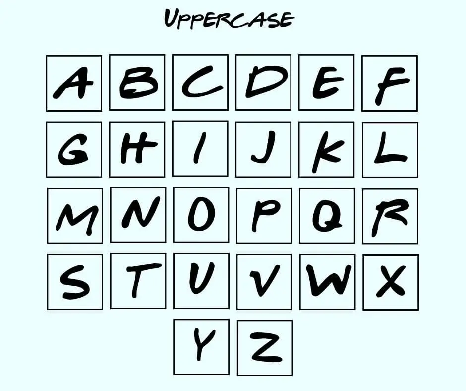 Friends Font Uppercase Letters