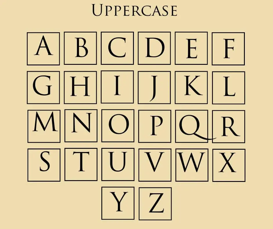 Hamilton Font Uppercase Characters