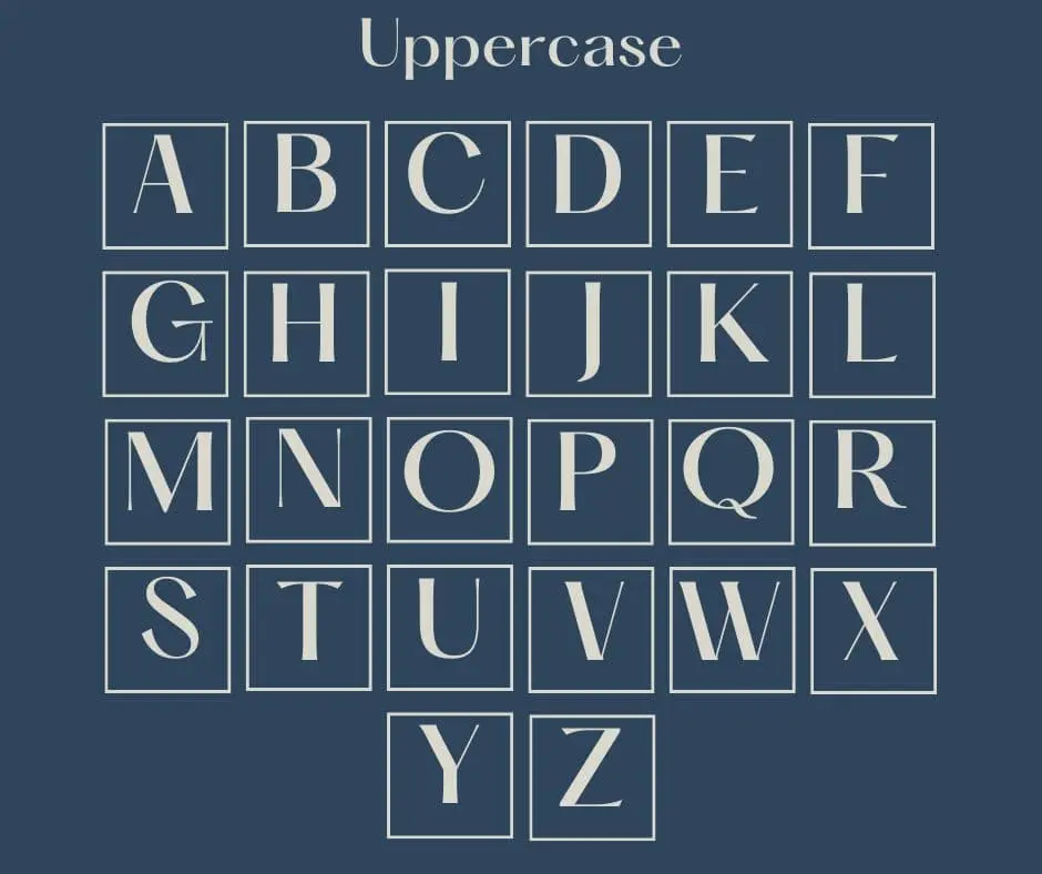 Hatton Font Uppercase Characters