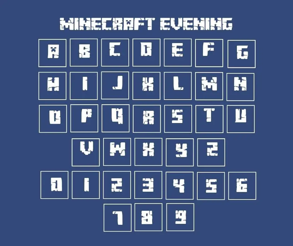 Minecraft Evenings Font