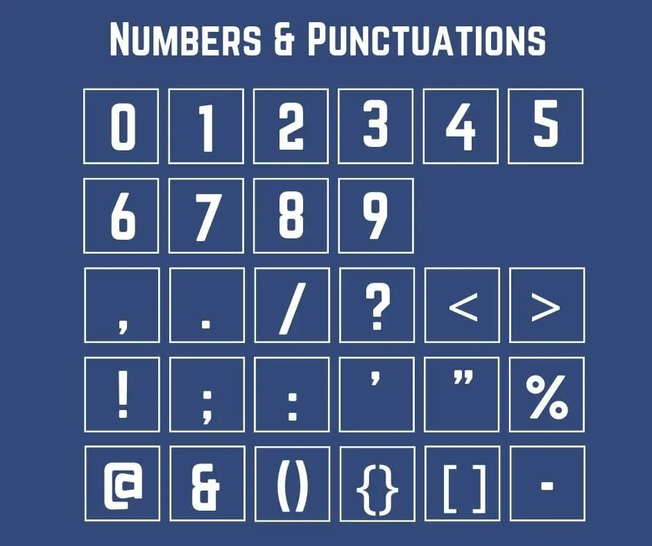 Norwester Font Numbers And Punctuations