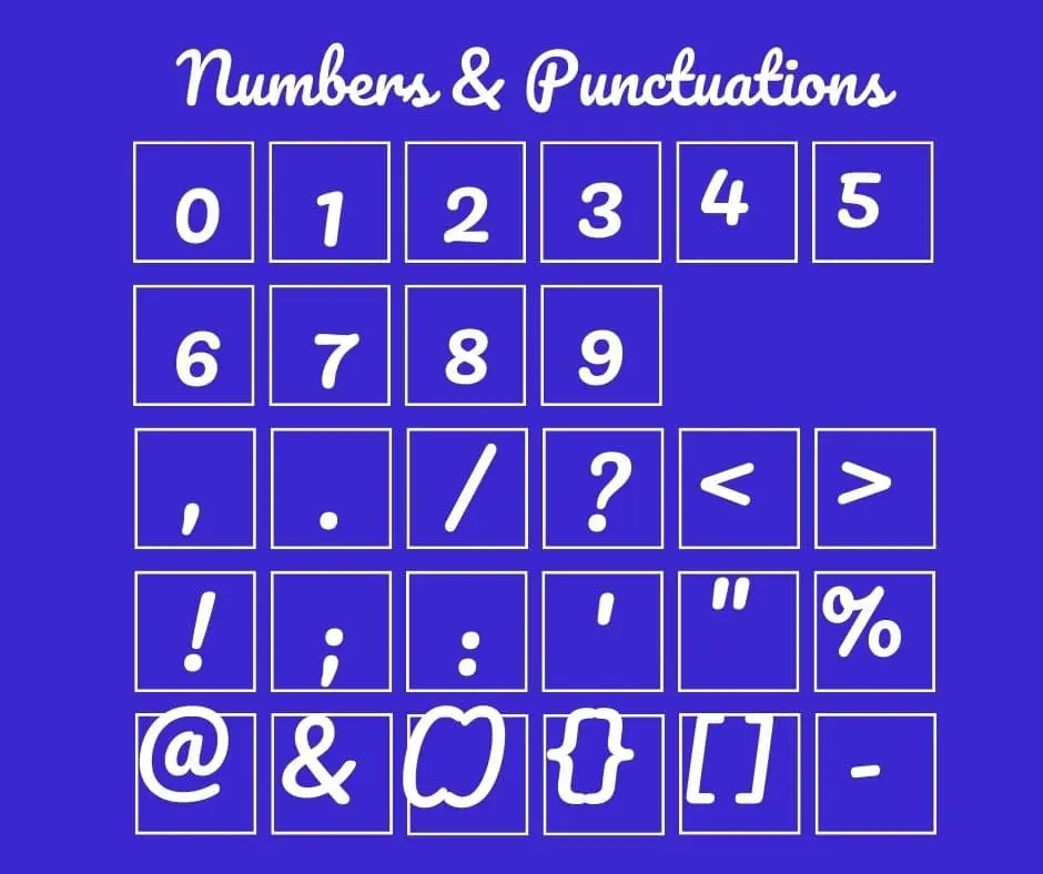 Pacifico Font Numbers And Symbols