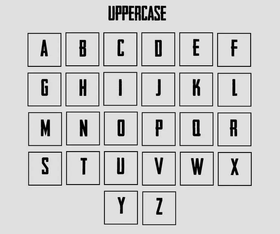 Pubg Font Uppercase Letters