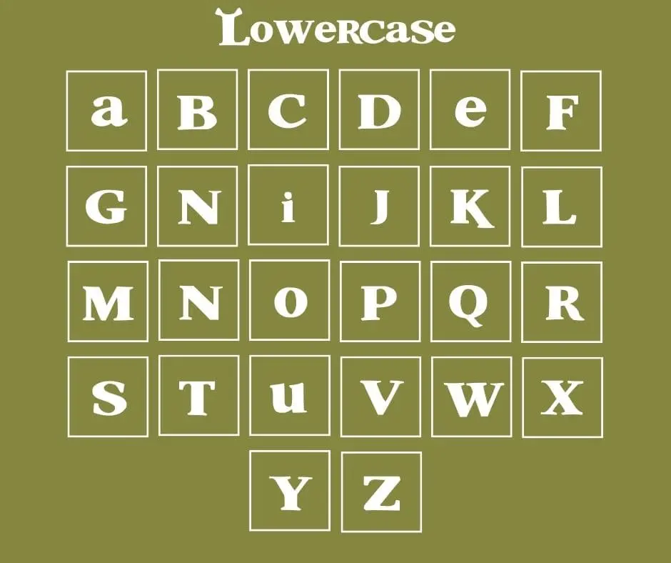 Shrek Font Lowercase Letters