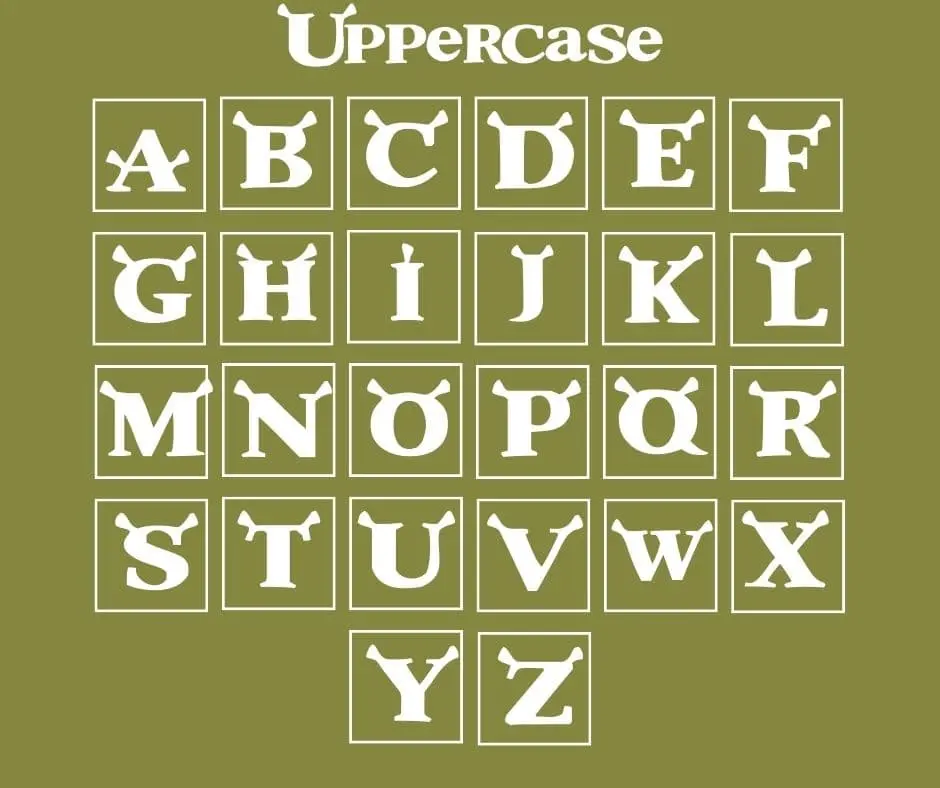 Shrek Font Uppercase Letters