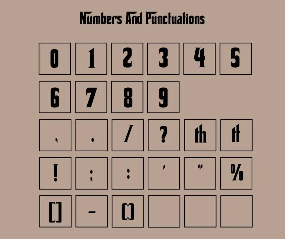 The Godfather Font Numbers And Symbols