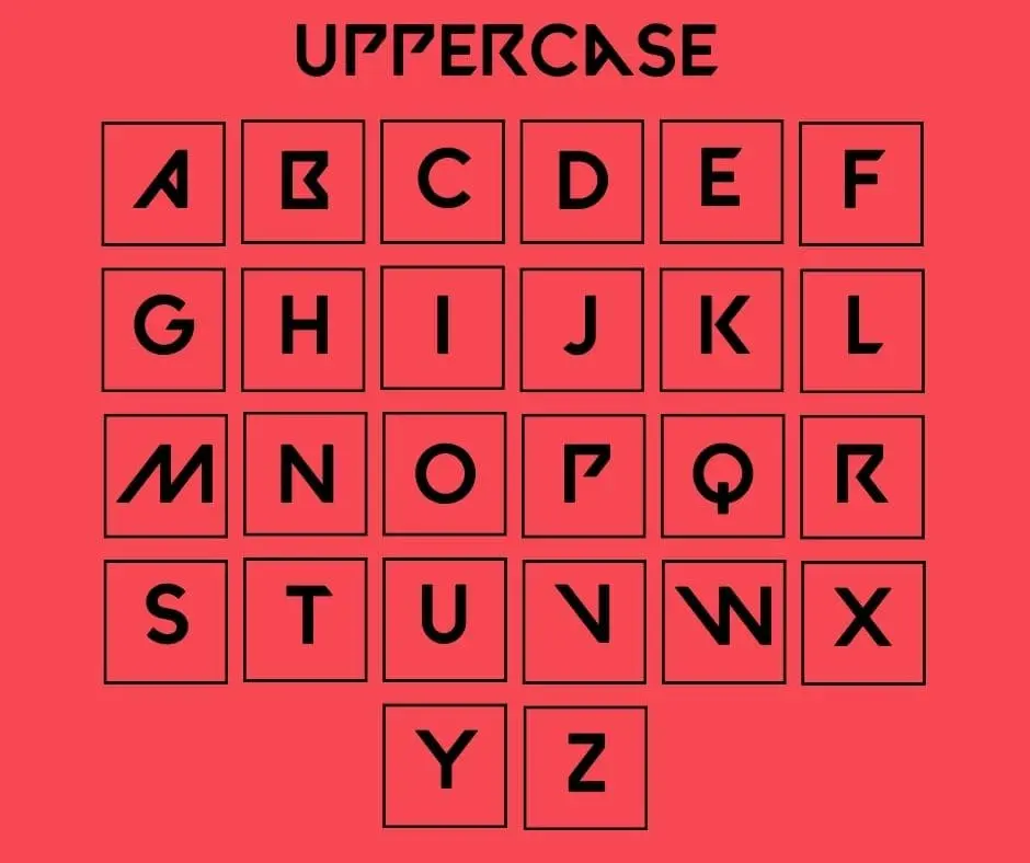 Valorant Font Uppercase Letters