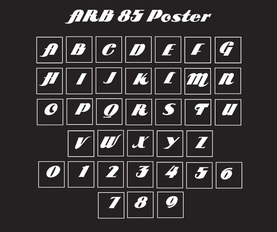 ARB 85 Poster Font