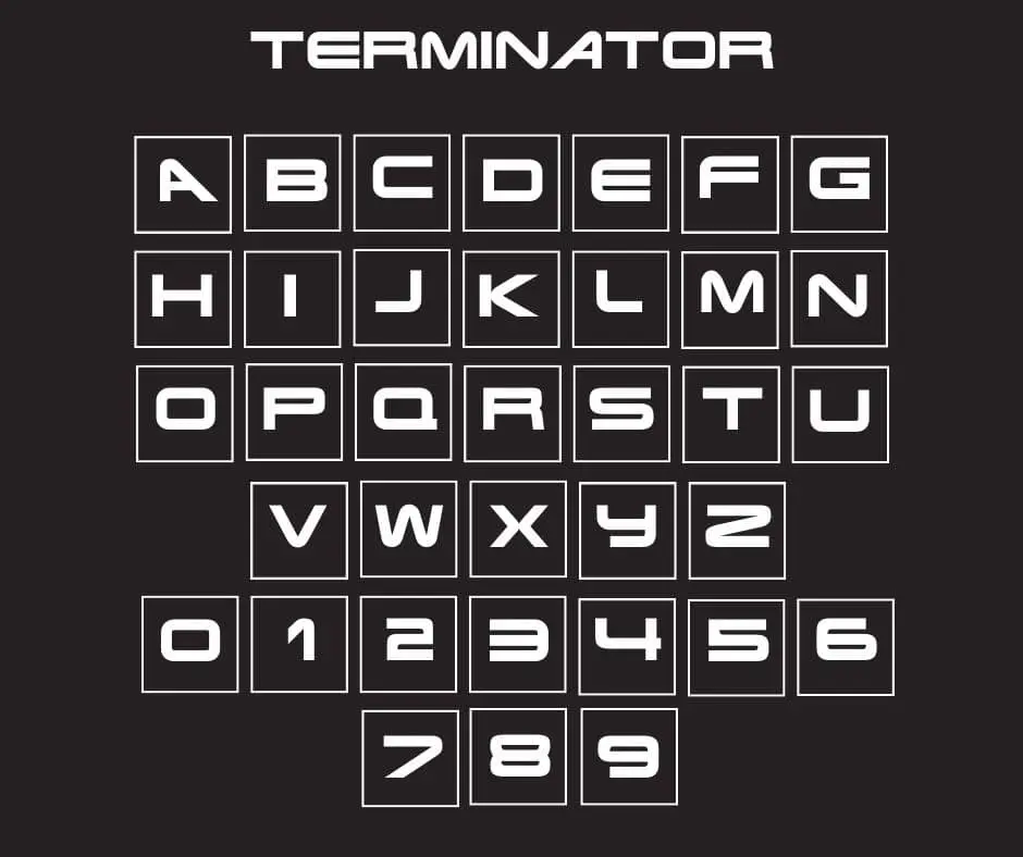 Terminator Real NFI Font