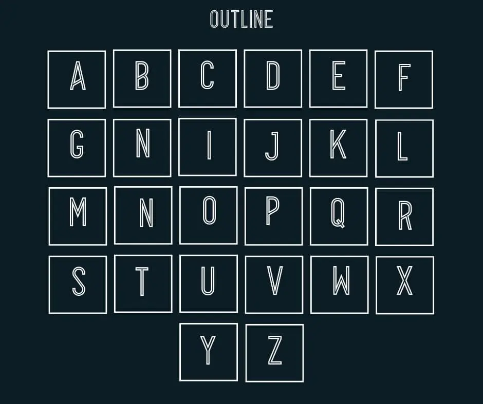 Alpha Outline Font