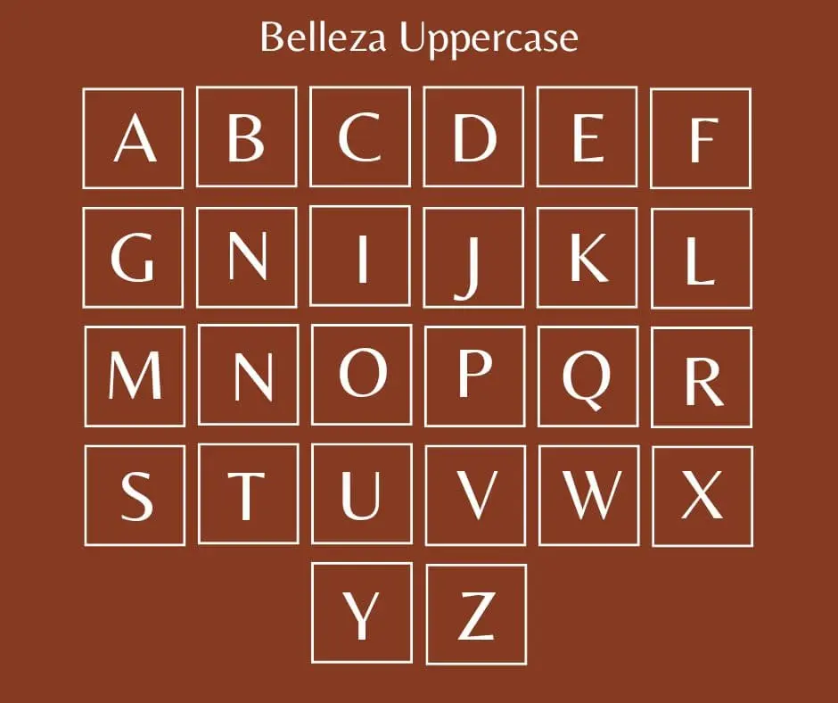 Belleza Font Uppercase