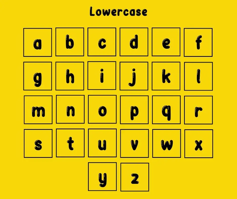Cocomelon Lowercase Letters