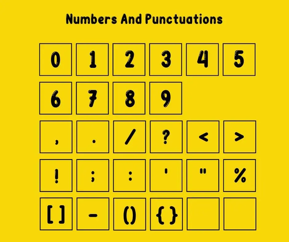 Cocomelon Numbers & Punctuations