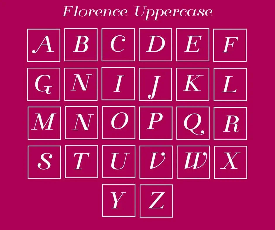 Florence font Uppercase