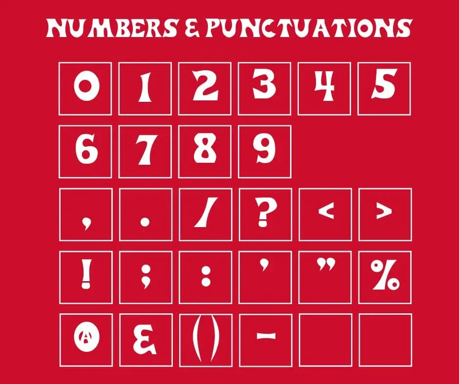 Trader Joe's Font Numbers And Punctuations