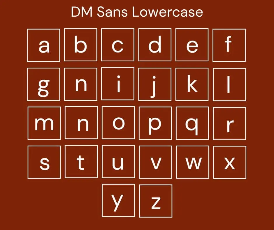 DM Sans Font Lowercase