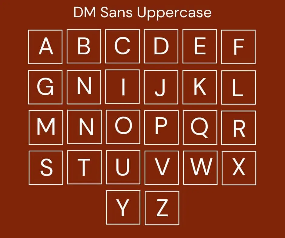 DM Sans Font Uppercase