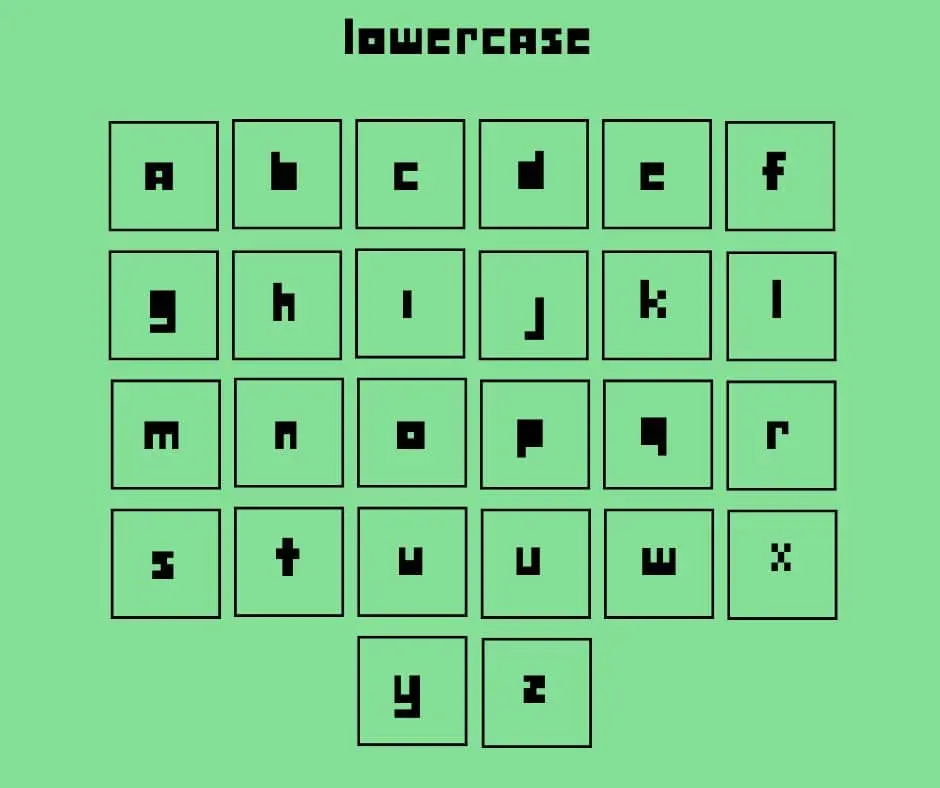 Deltarune font lowercase