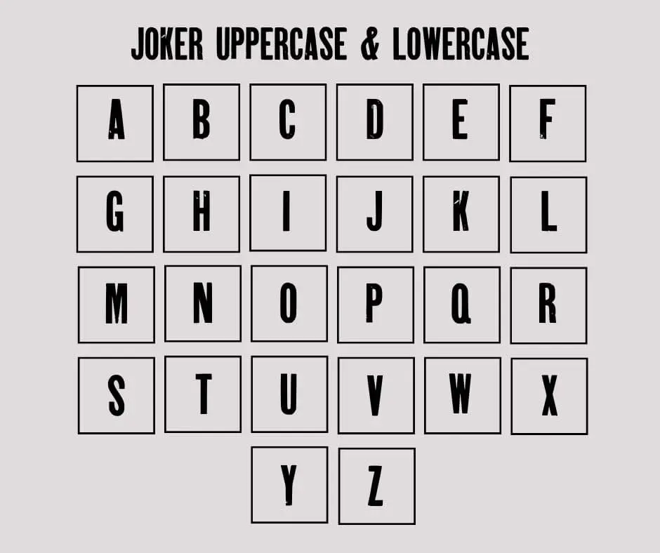 Joker font Uppercase & Lowercase